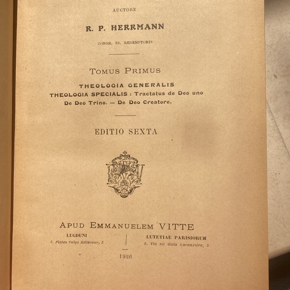 2 volume set on Theology in Latin (1926) - Picture 5 of 6